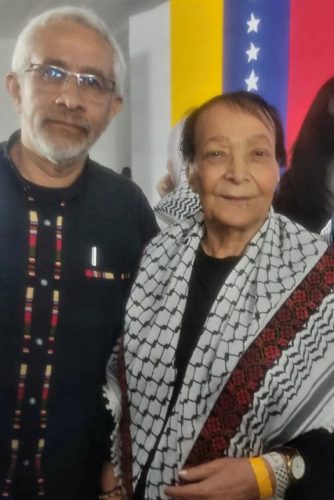 Con Leila Khaled, en Caracas