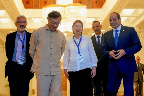 Con el presidente de Egipto