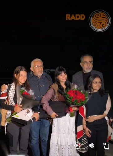 Con las colombianas de la flotilla Sumud