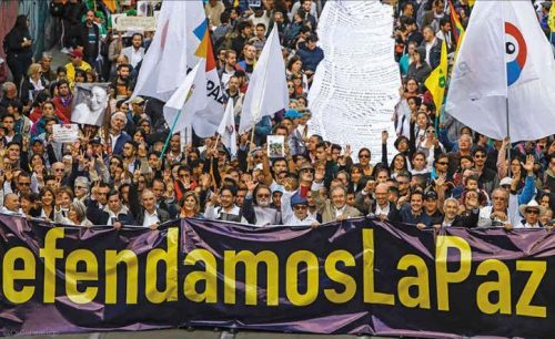 Marcha por la paz en Colombia